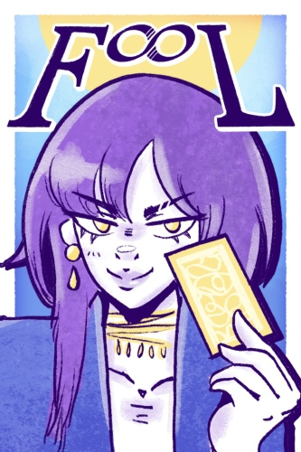FooL (Cover) The cover for fantasy isekai tarot-power journaling ttrpg "FooL" by M. Kirin.